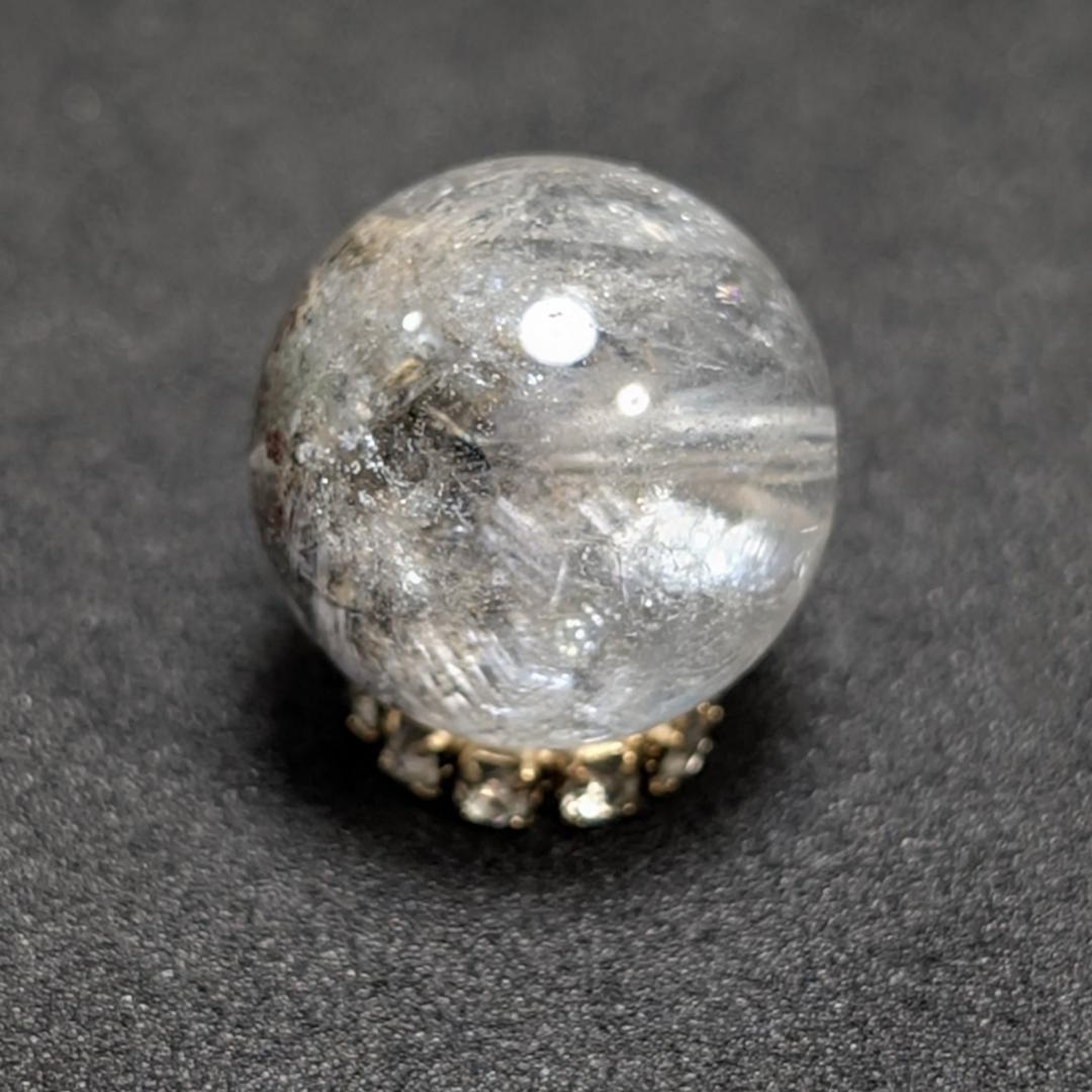 【虹入りブルッカイト】プラチナルチルクォーツ 一点物 12ミリ 1粒売り お守り