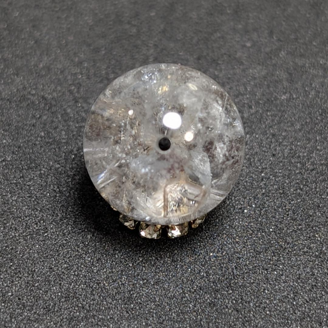 【虹入りブルッカイト】プラチナルチルクォーツ 一点物 12ミリ 1粒売り お守り