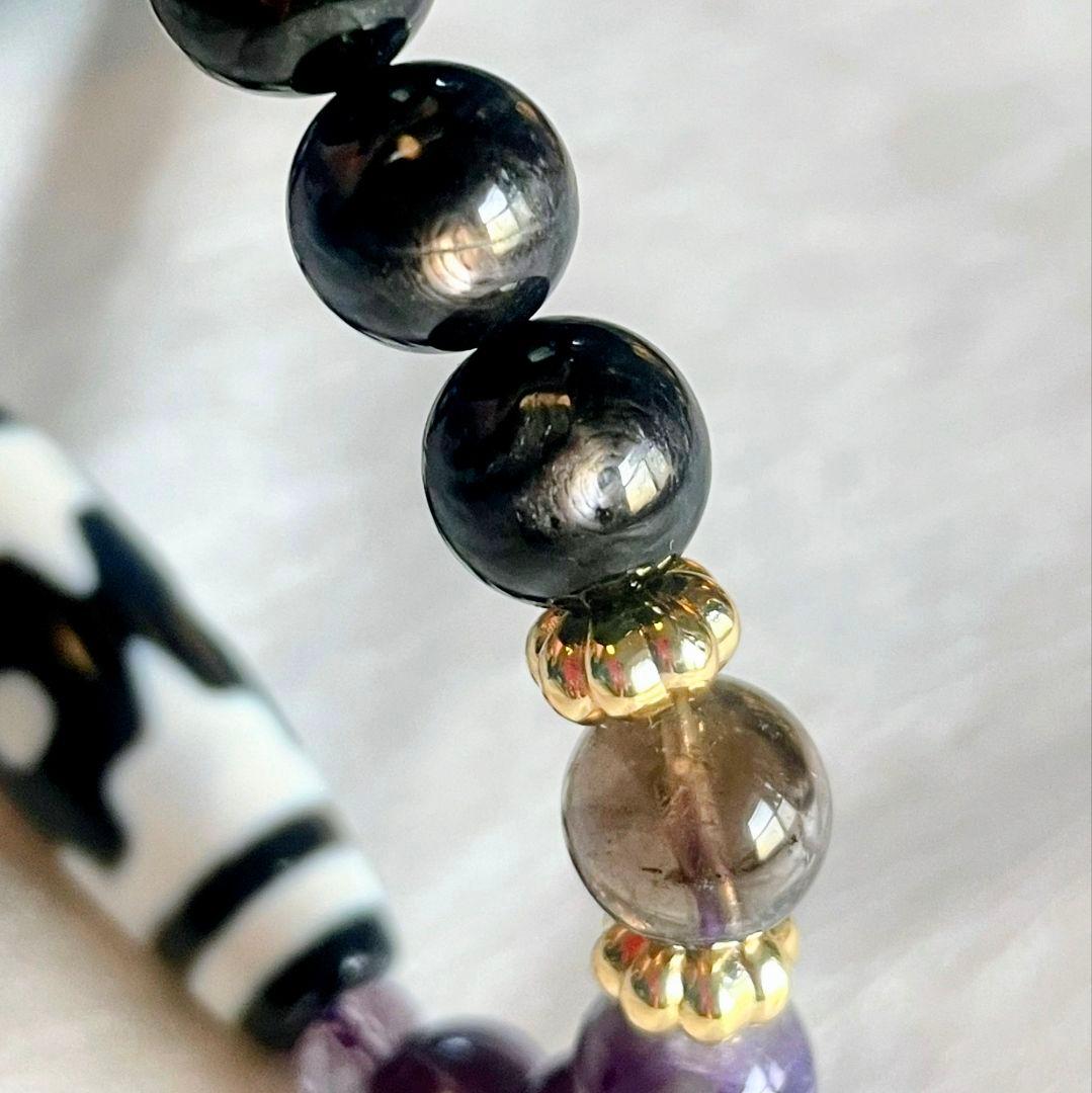 高品質お守り【馬牙天珠】チャロアイト ハイパーシーン レア ゼウス 美品 白天珠