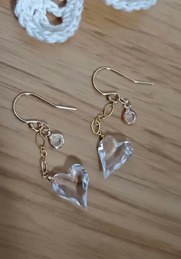 549/14kgf高品質ハートカットのクリスタルチャーム他