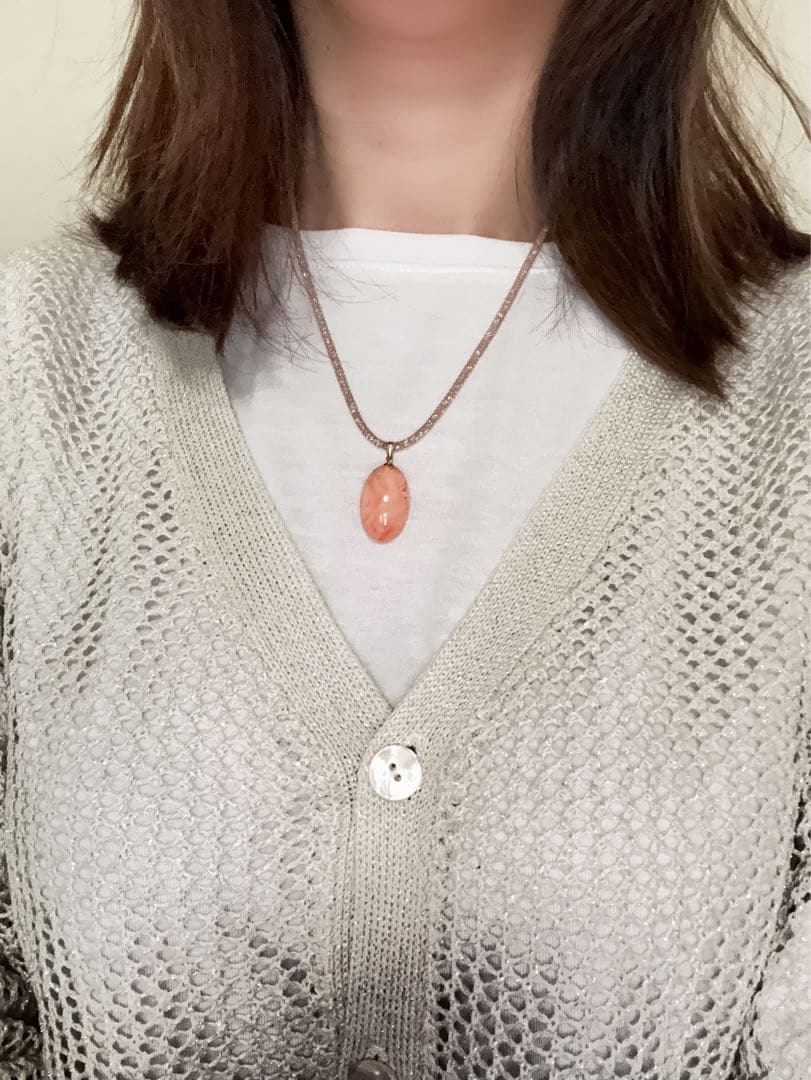 ピンク　珊瑚　ネックレス　もも　サンゴ　　K18 大粒 3月誕生石 プレゼント