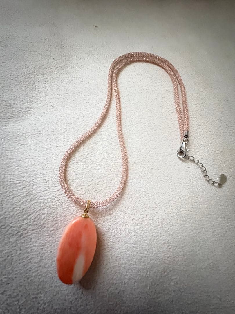 ピンク　珊瑚　ネックレス　もも　サンゴ　　K18 大粒 3月誕生石 プレゼント