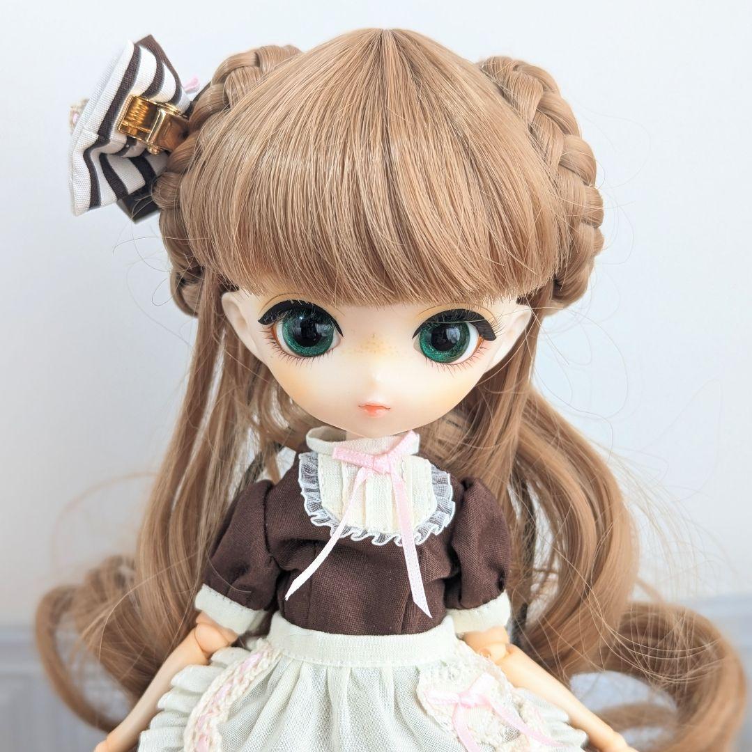 1537※ハルモニアブルーム※チョコレートカラーのメイド風クラシカルワンピース