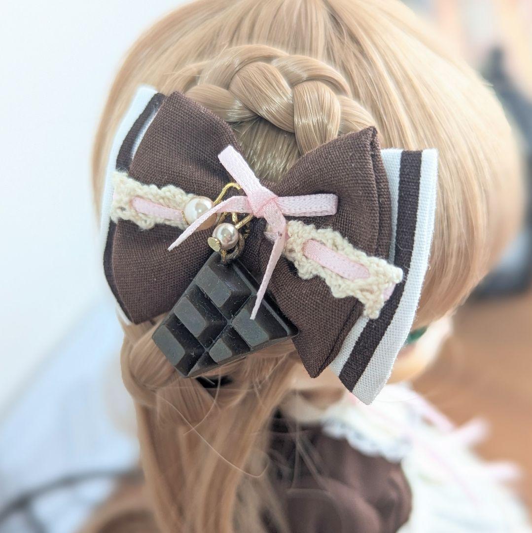 1537※ハルモニアブルーム※チョコレートカラーのメイド風クラシカルワンピース