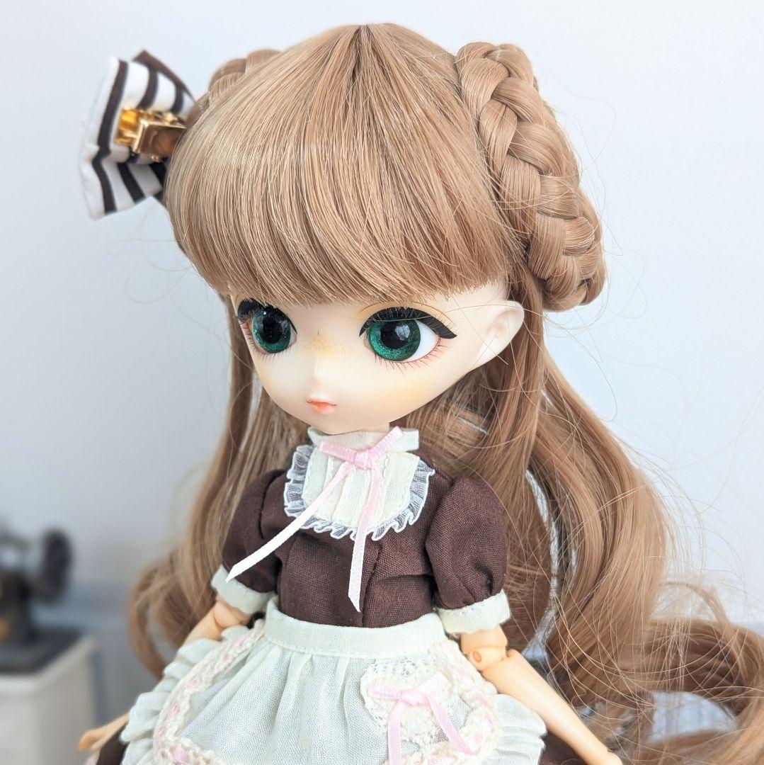 1537※ハルモニアブルーム※チョコレートカラーのメイド風クラシカルワンピース