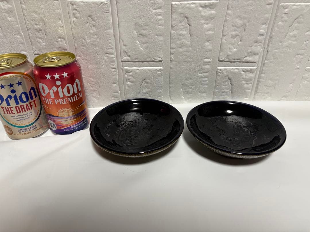 【稲嶺盛吉】琉球ガラス　皿2個セット①