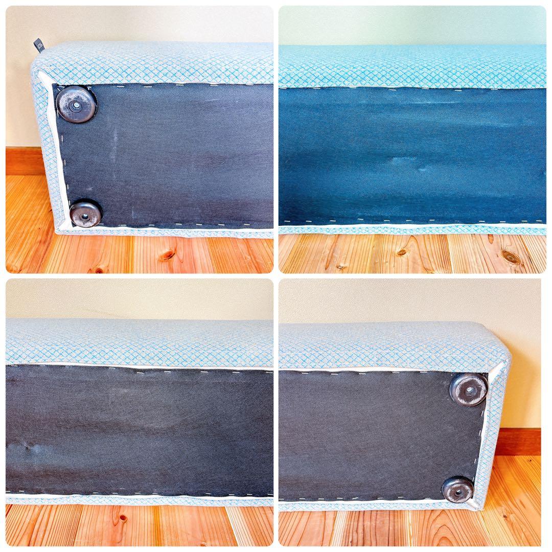 【良品】 ACTUS アクタス キューブスツール STOOL 水色×グレー