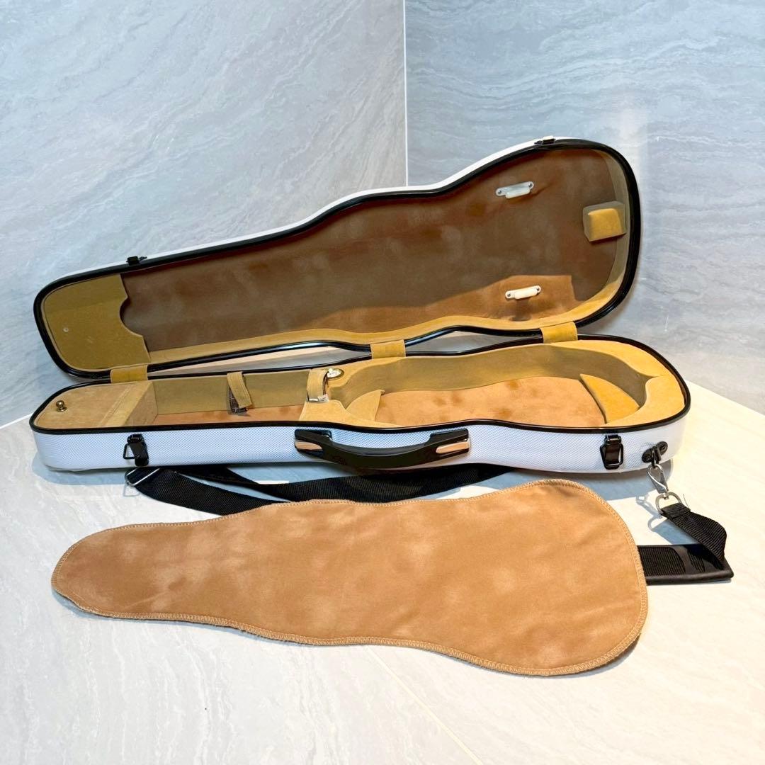 4/4用　バイオリンケース カーボン製　ハードケース　ホワイト　白