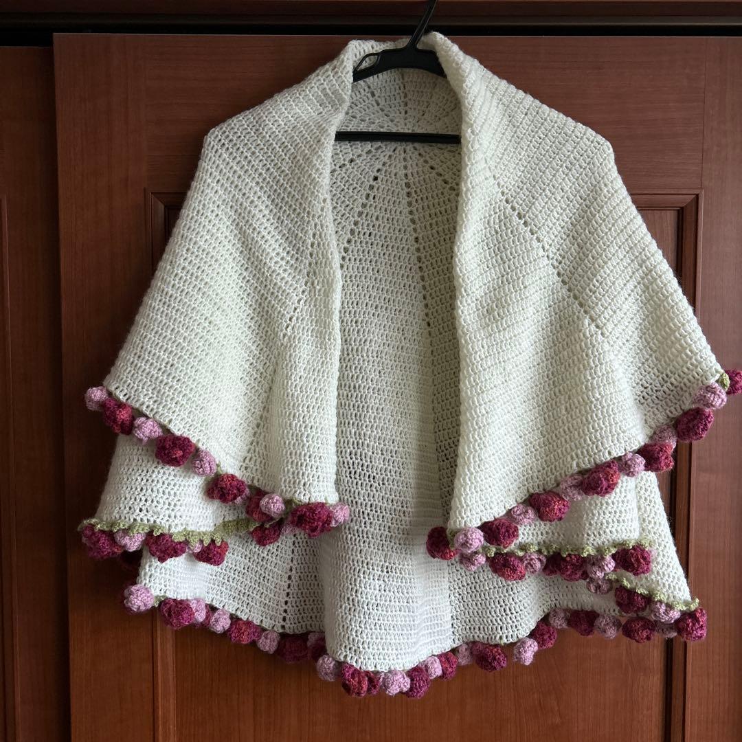 花束ブランケット　赤とピンクのバラ　飾りゴム止め付き