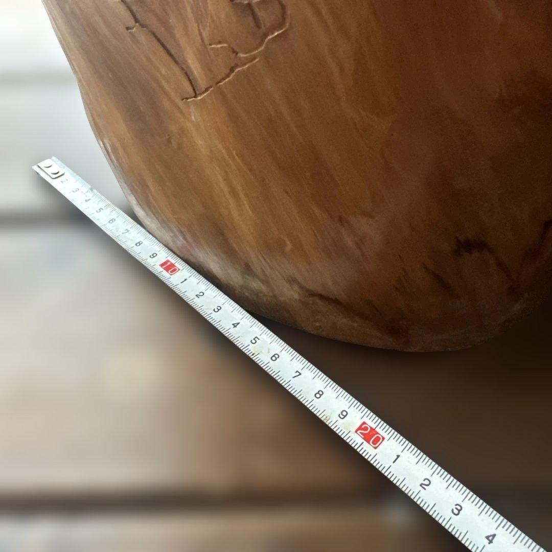 迫力のある木の花台　木製抽象オブジェ