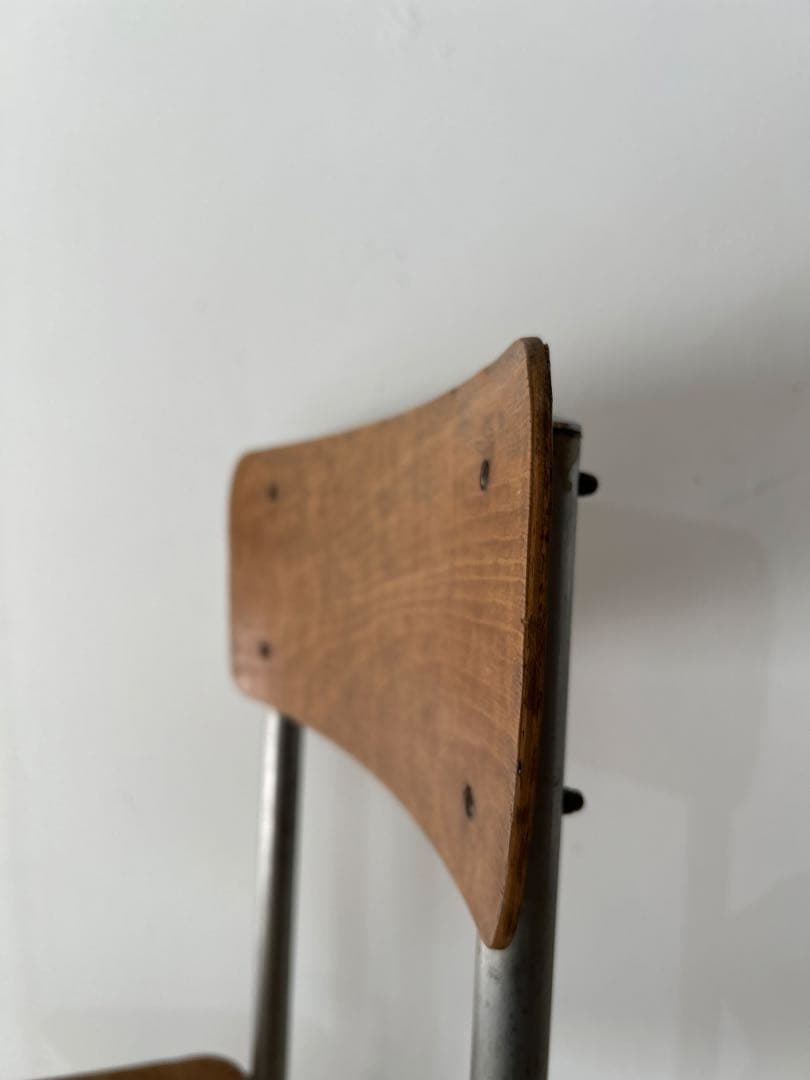 ビンテージフランス　1940年代　カンチレバー　❷ スチールパイプ　チェア　木製
