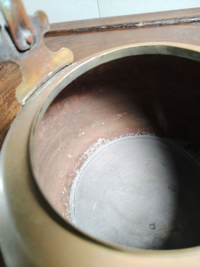 真鍮製 丸型やかん　古道具　骨董 レトロやかん　大正ロマン　かわいいやかん　真鍮