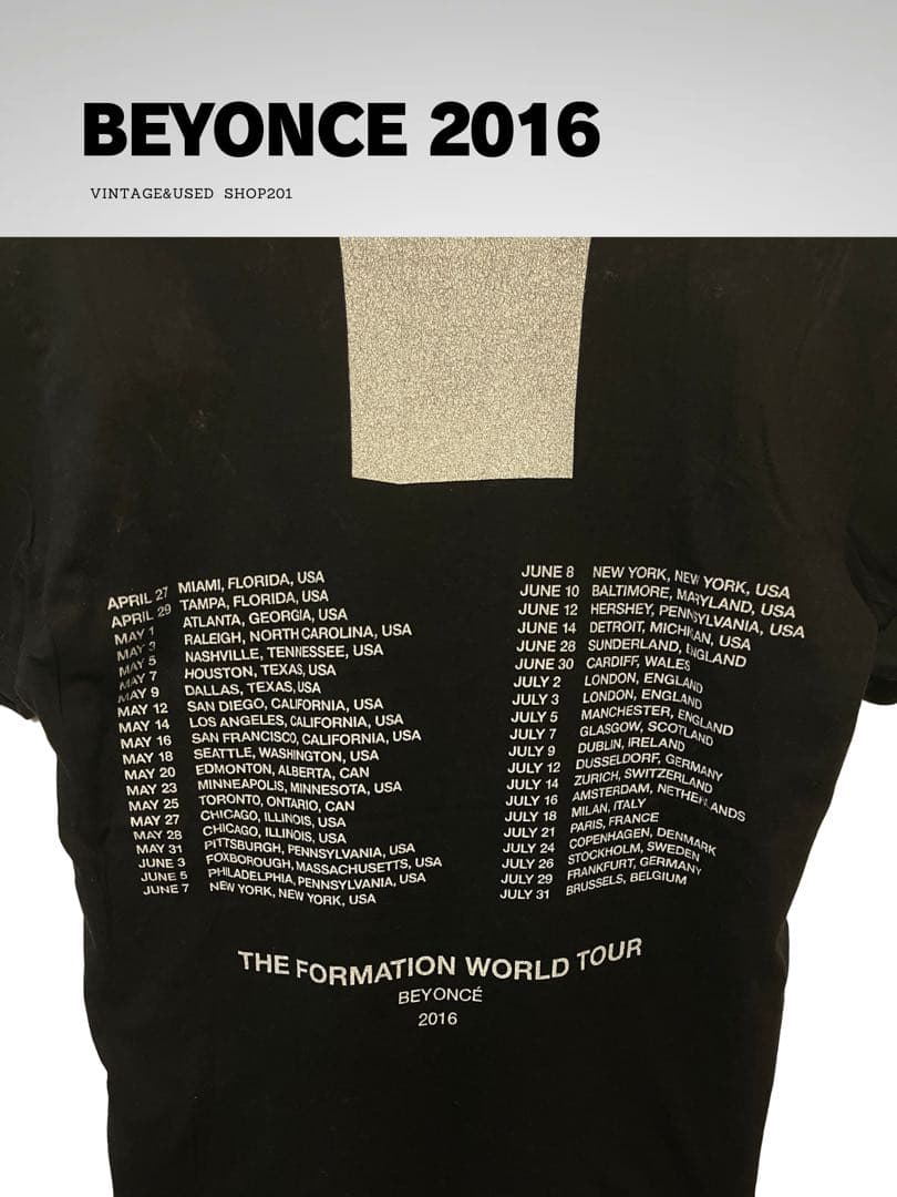 BEYONCÉ 2016 FORMATION WORLD TOUR ブラック S