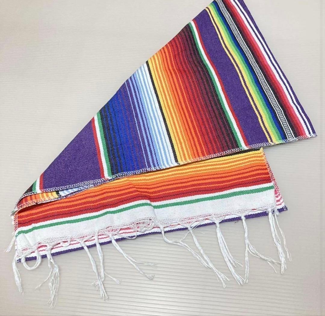 在庫処分　15点セット　サラペ　メキシカンラグ　ストライプ テーブルクロス