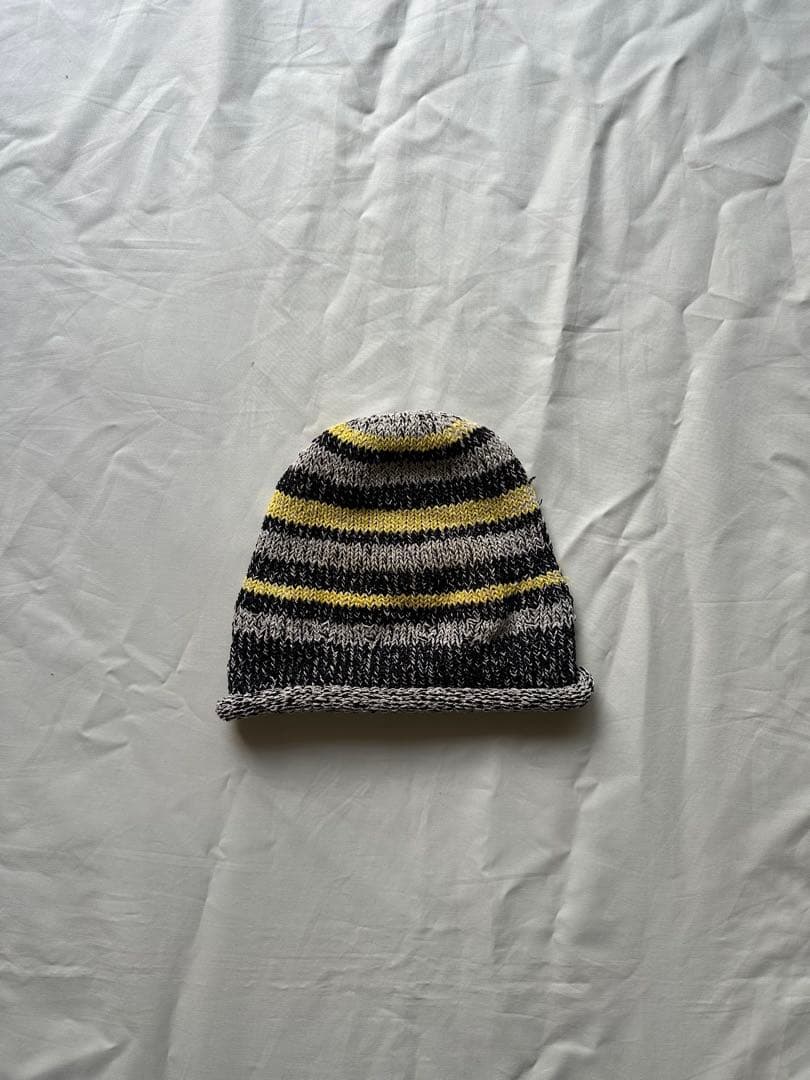 indietro association ストライプニット　ビーニー帽子