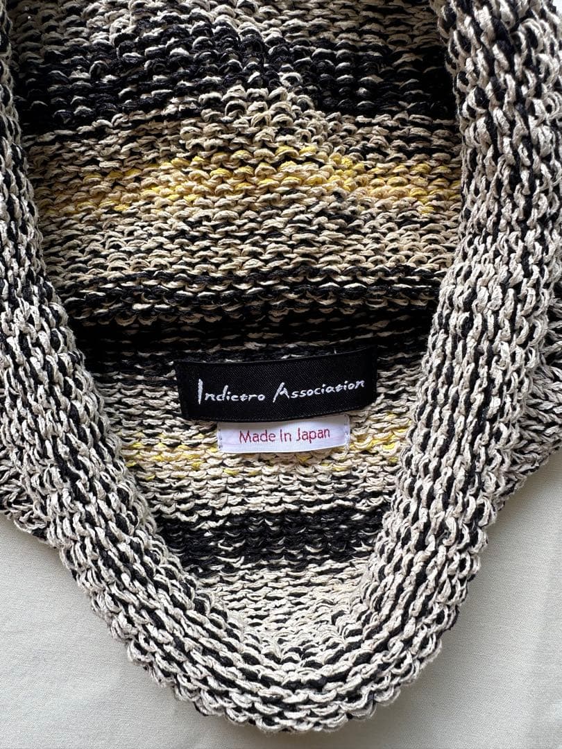 indietro association ストライプニット　ビーニー帽子
