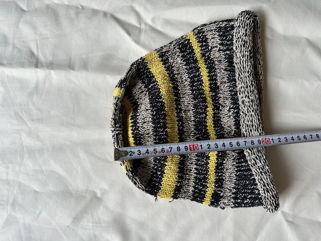 indietro association ストライプニット　ビーニー帽子