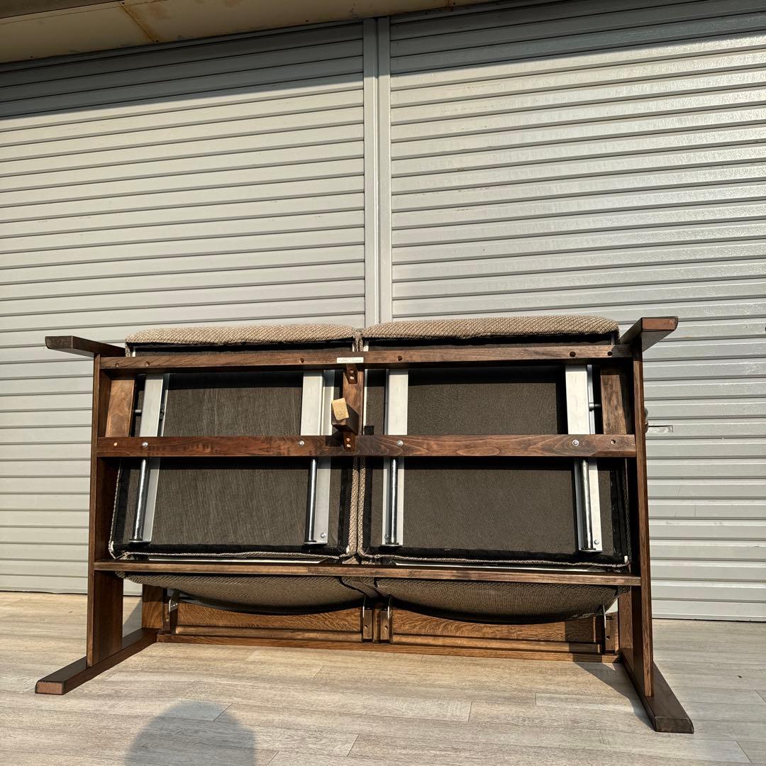 karimoku 現行品　リクライニングソファ　2人掛けソファ　オットマン付き