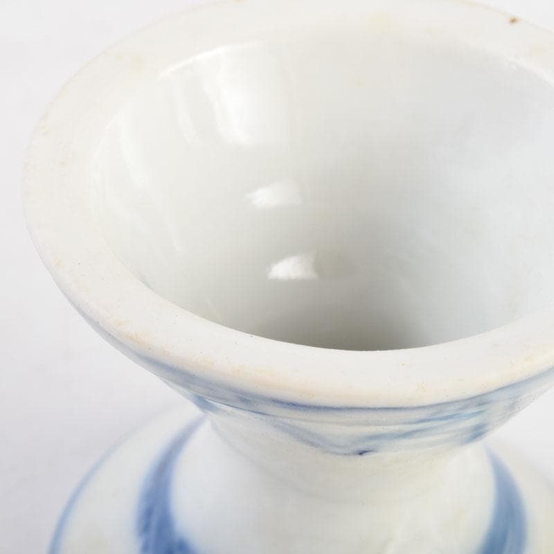 茶道具　京焼　河合瑞豊作　染付　千切蓋置　共布共箱　V　8804