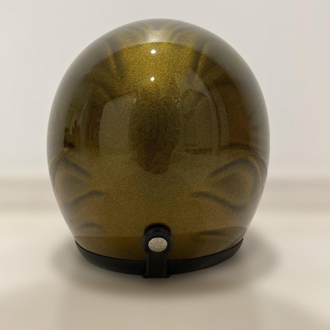ゴールドメタリック ジェットヘルメット