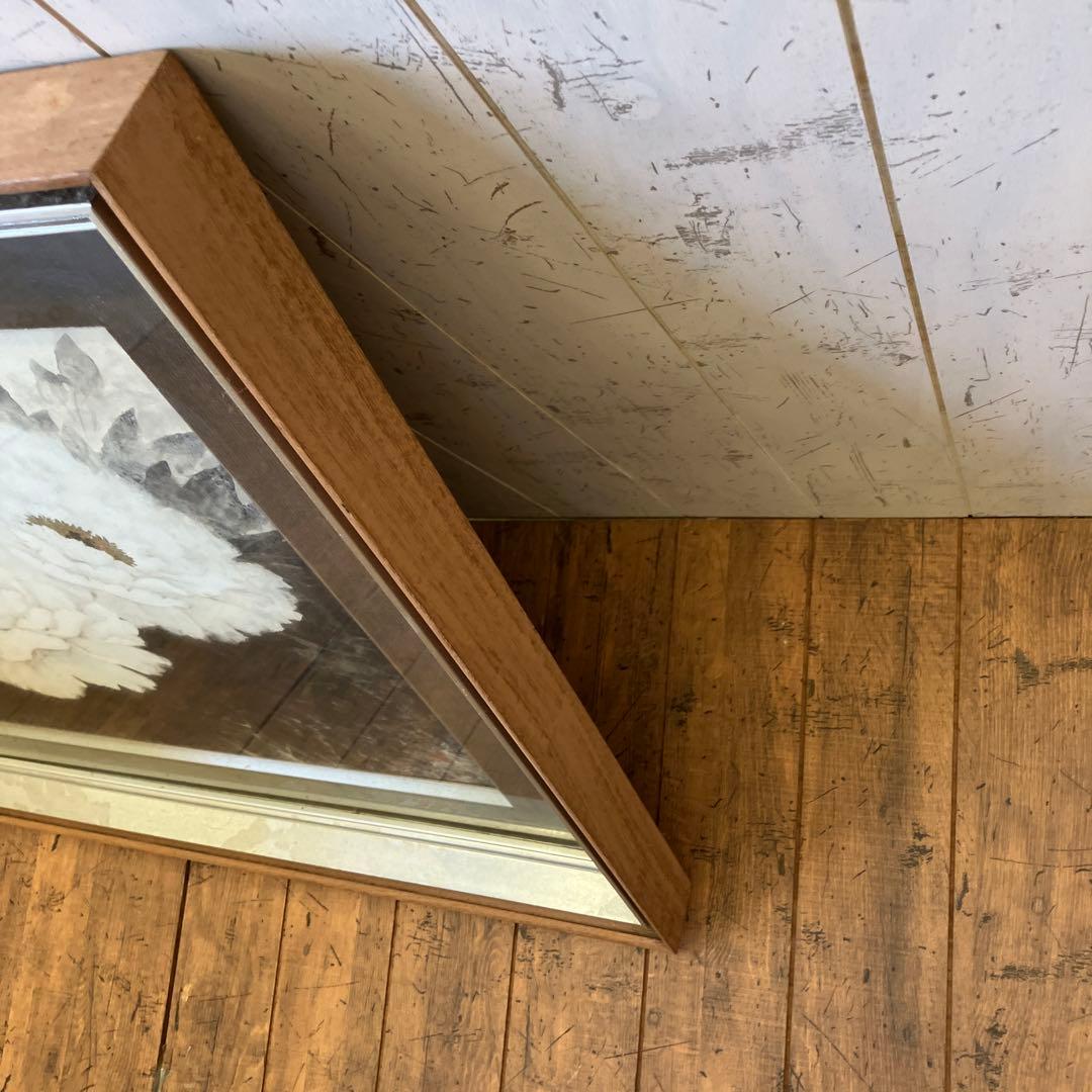 レトロ 能島康明 油彩画 風景画 牡丹 花 フラワー 絵画 額縁 美術 芸術