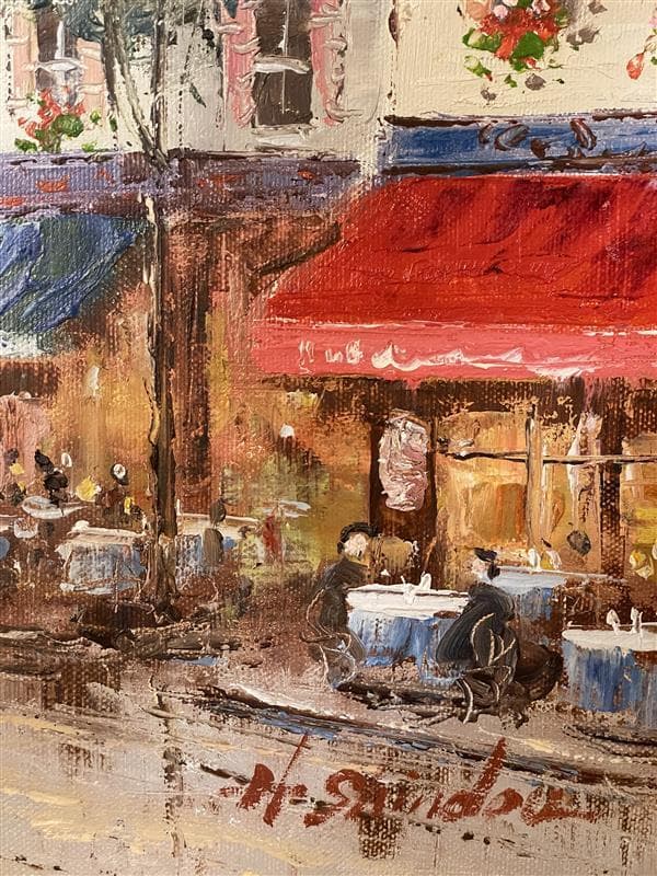 W*W様 「真作」進藤始『パリの街角』風景画　油彩画　額装　サイン有り　F6号