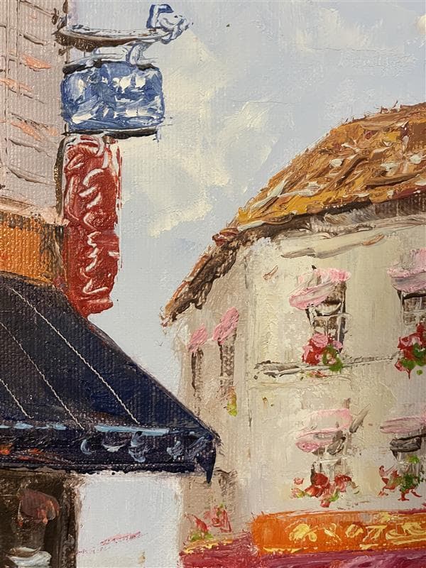 W*W様 「真作」進藤始『パリの街角』風景画　油彩画　額装　サイン有り　F6号