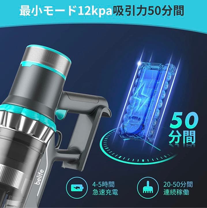 【新品未使用】コードレス掃除機 380W 25000pa 強吸引 掃除機