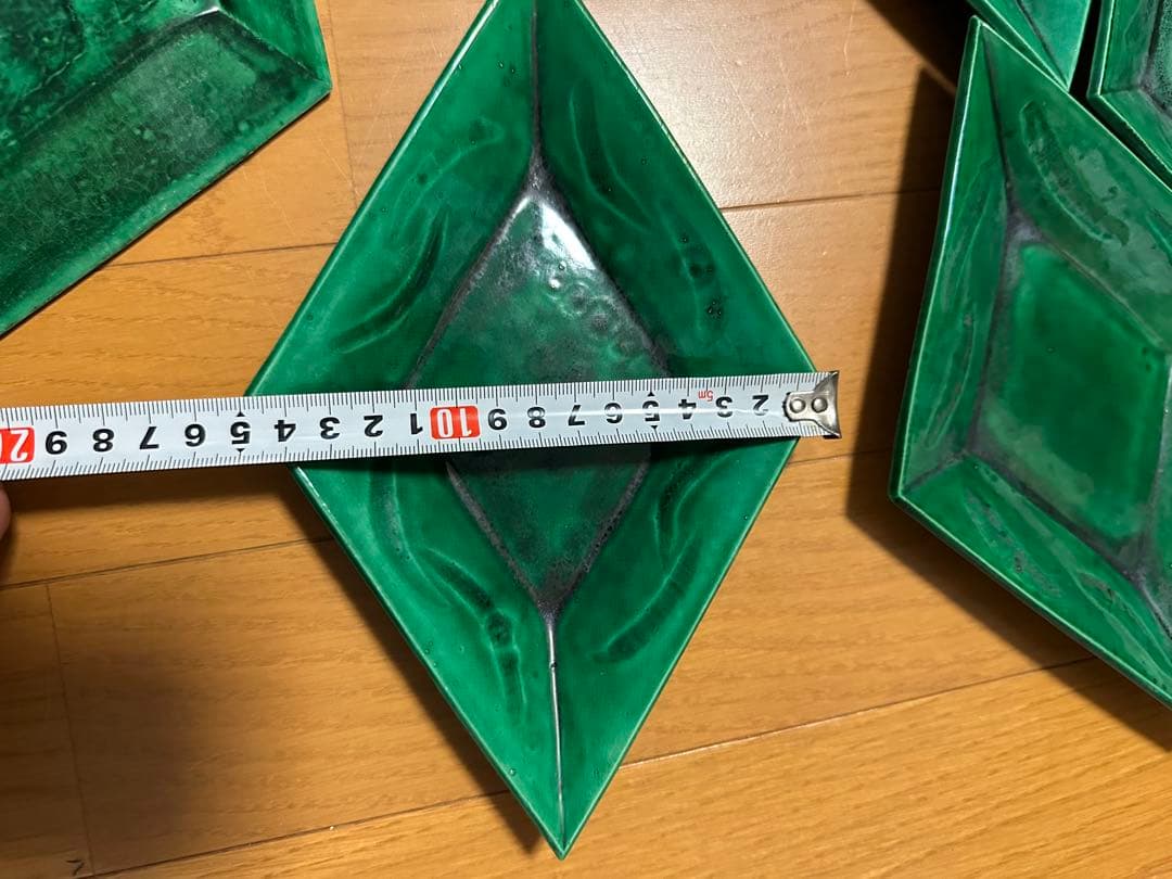緑交趾　菱形向付け　10客