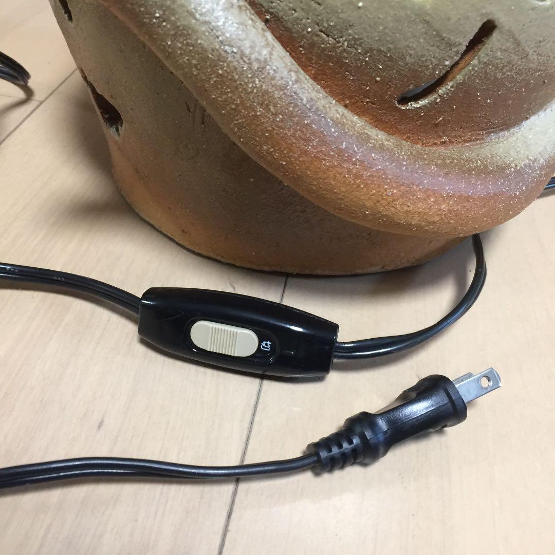 猫のライト 菊柄 陶芸