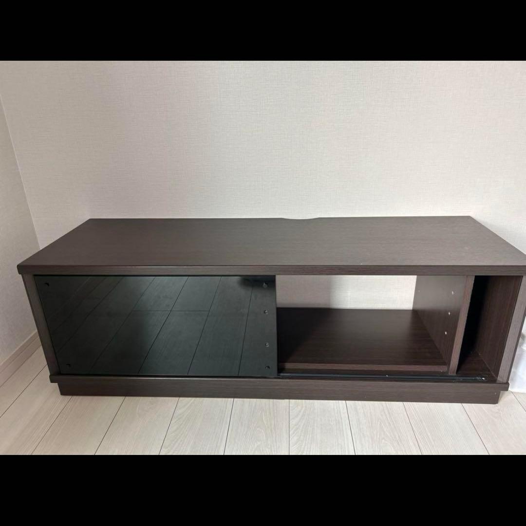 ニトリ　ダークブラウン テレビ台 ガラス扉付き