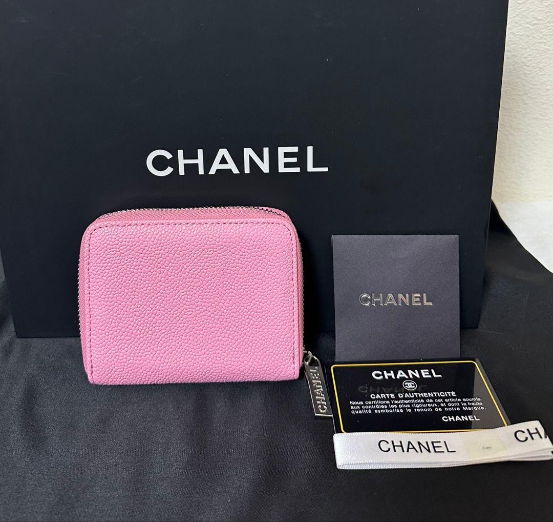 CHANEL ノベルティミニ財布ケースピンク