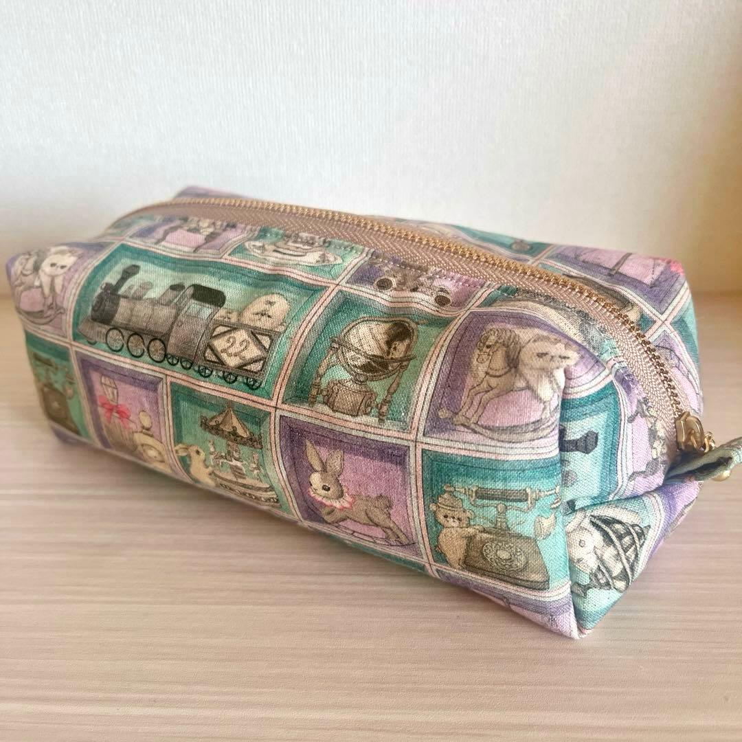 yukiemon ボックスポーチ TOYナイトボックス♡ ラベンダー×グリーン