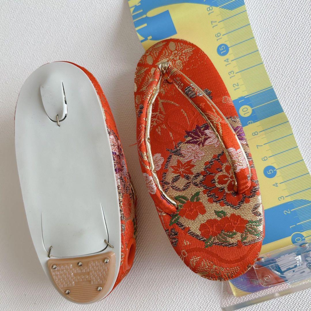 フルセット 七五三 7歳女の子 長着＆長襦袢＆帯＆小物　赤地　のし柄　毬　扇子