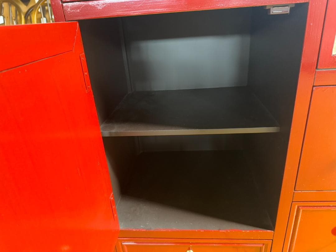 アンティーク 木製 収納棚 脚付き