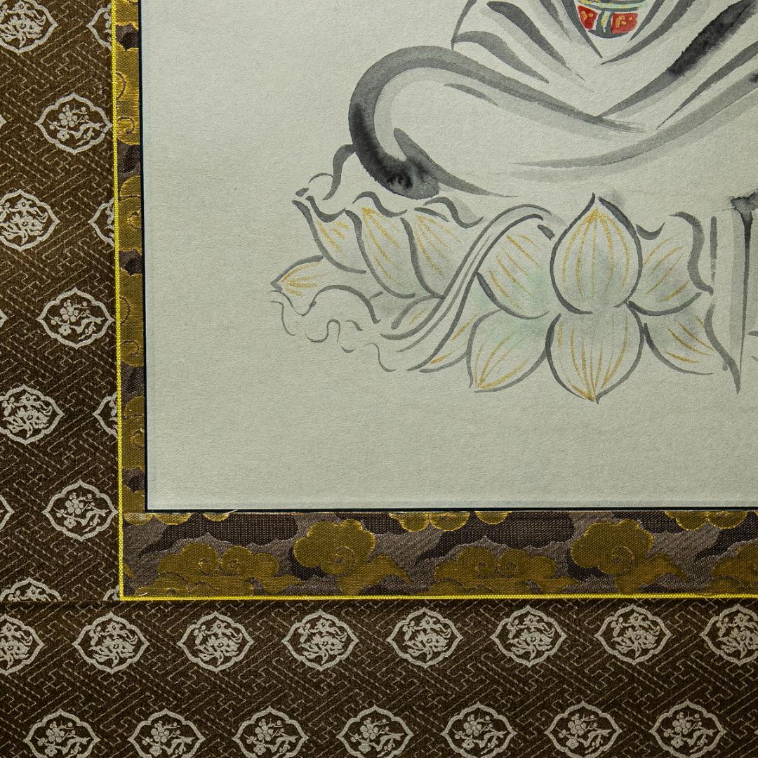 掛軸-1578　清水寺　松本大圓　観世音菩薩　共箱