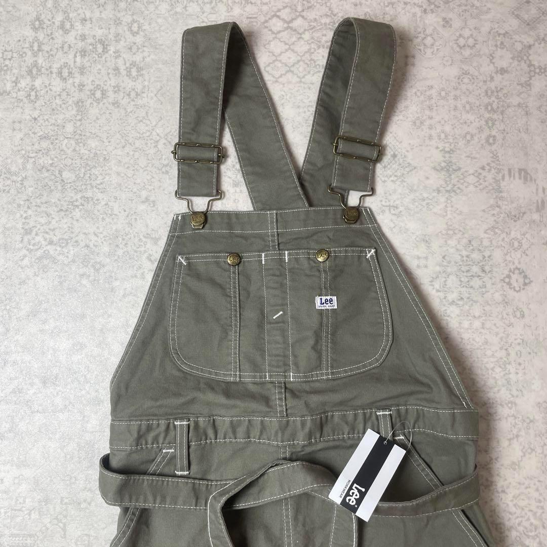 【タグ付き】 LEE オーバーオールエプロン カーキストレッチダック