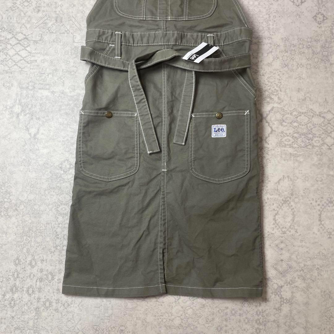 【タグ付き】 LEE オーバーオールエプロン カーキストレッチダック