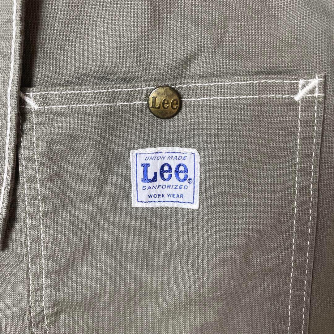 【タグ付き】 LEE オーバーオールエプロン カーキストレッチダック