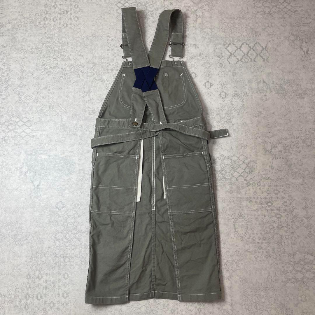 【タグ付き】 LEE オーバーオールエプロン カーキストレッチダック