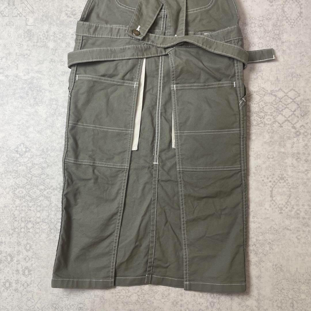 【タグ付き】 LEE オーバーオールエプロン カーキストレッチダック