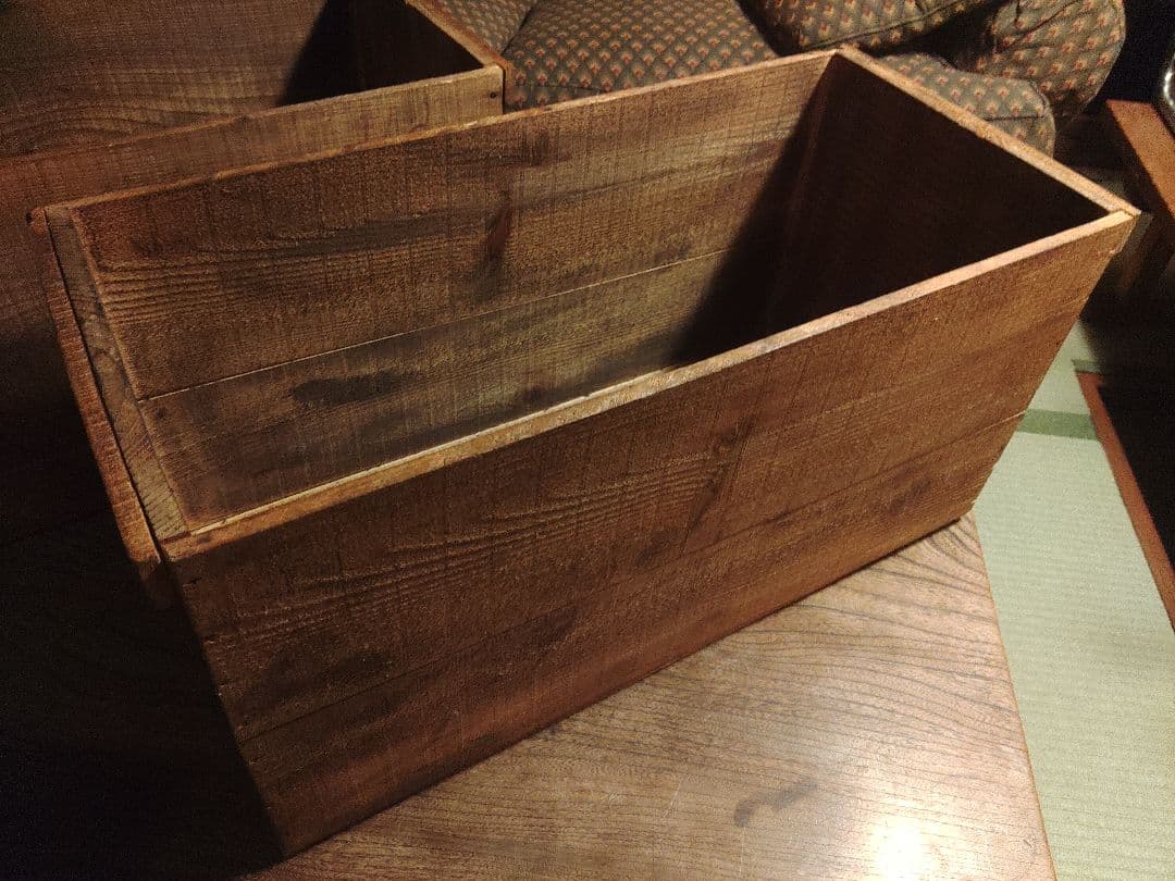 アンティーク　木箱　2個　シャビー 杉　無垢材　古材　ウッドボックス