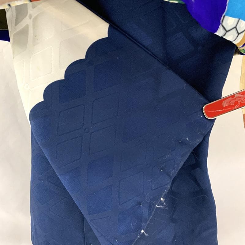 601ab36□七五三 三歳 男児 着物&被布 総刺繍 束ね熨斗に鷹□状態良好