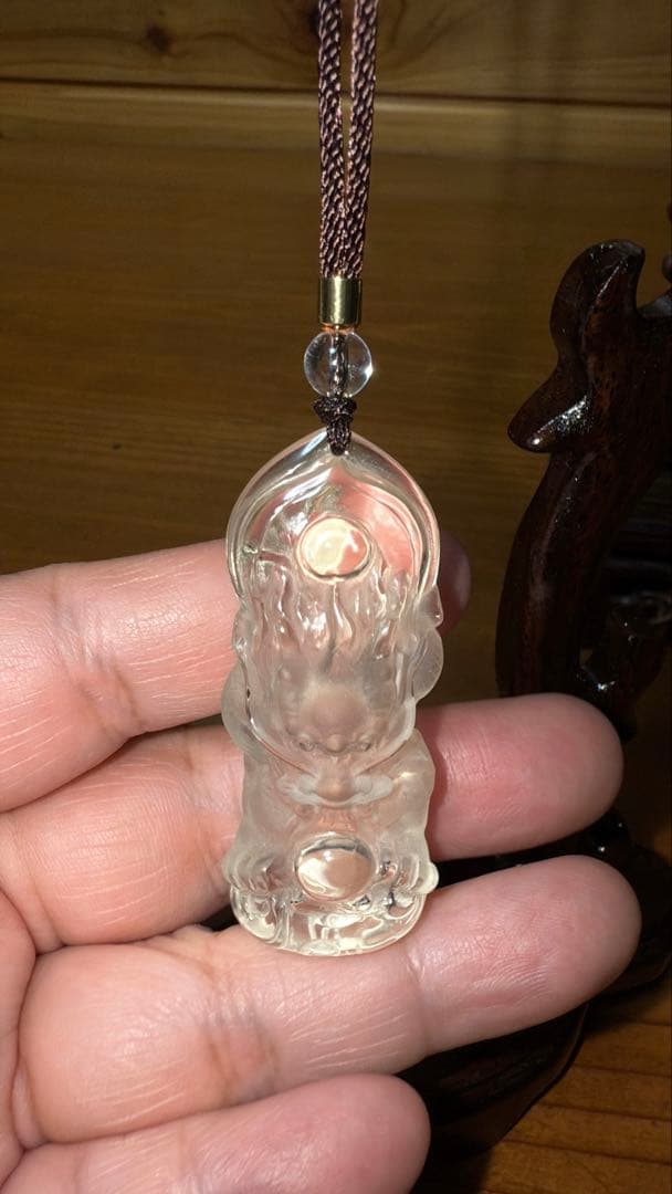 ①天然ライトシトリン 手彫り龍神様 宝珠 如意 昇龍台座セット 置物 チャーム