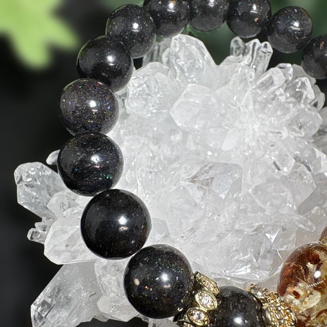 【限定一点】ハニーナッツアンバー　琥珀　ぷっくり両面ハート　マトリックスオパール