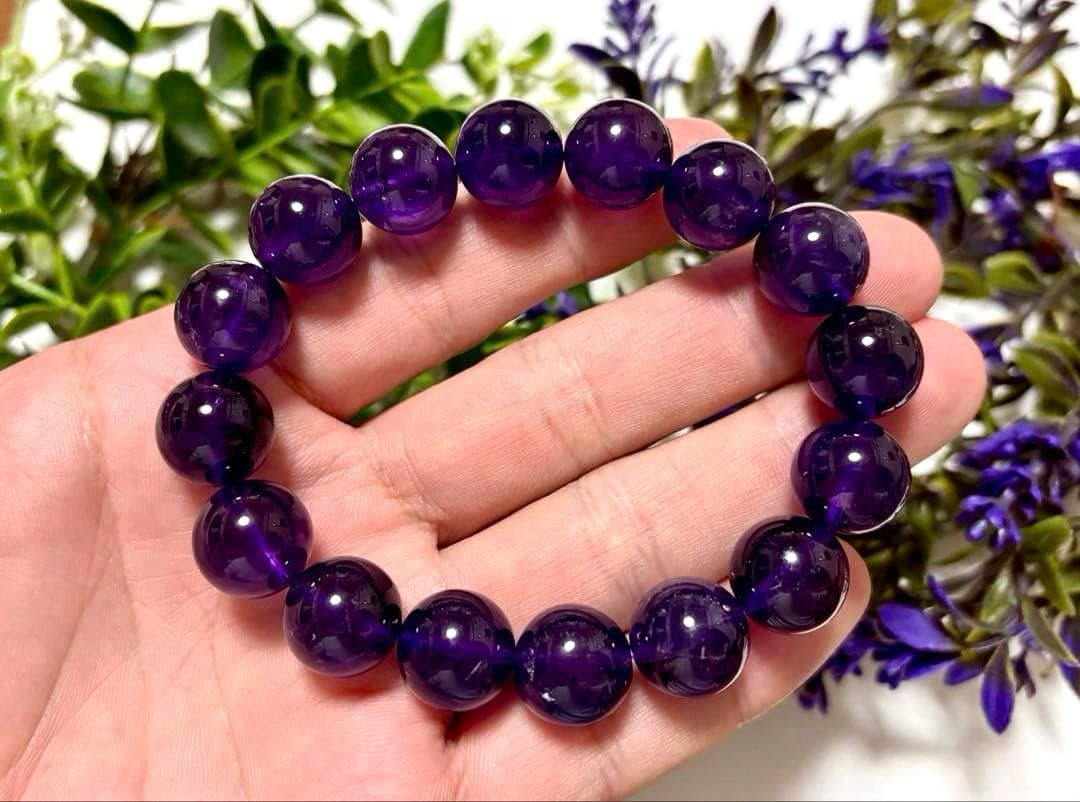 究極品質　愛の守護石　幻のエンジェルラダーエターナルアメジストの大珠ブレス