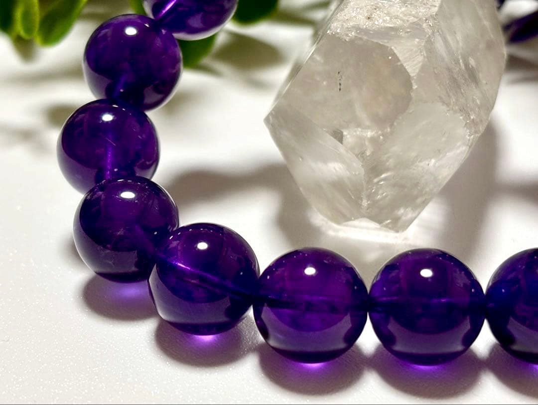 究極品質　愛の守護石　幻のエンジェルラダーエターナルアメジストの大珠ブレス