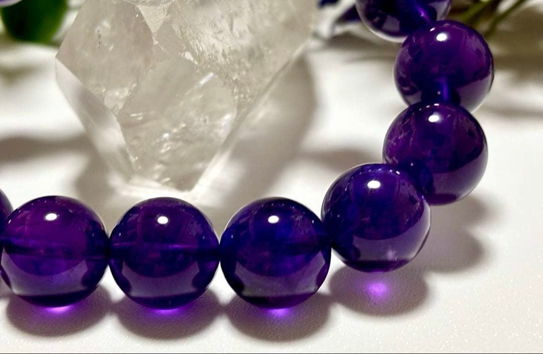 究極品質　愛の守護石　幻のエンジェルラダーエターナルアメジストの大珠ブレス