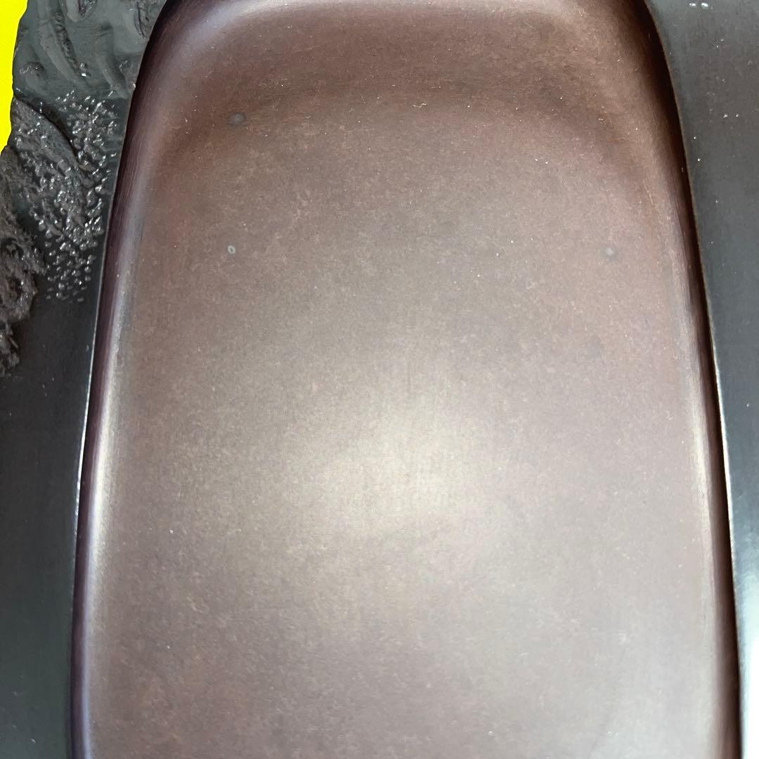 ⭕️赤間硯　新品美品　名工　玉峯　日枝敏夫　梅花彫刻入り　姿が美しい　女性好み作品