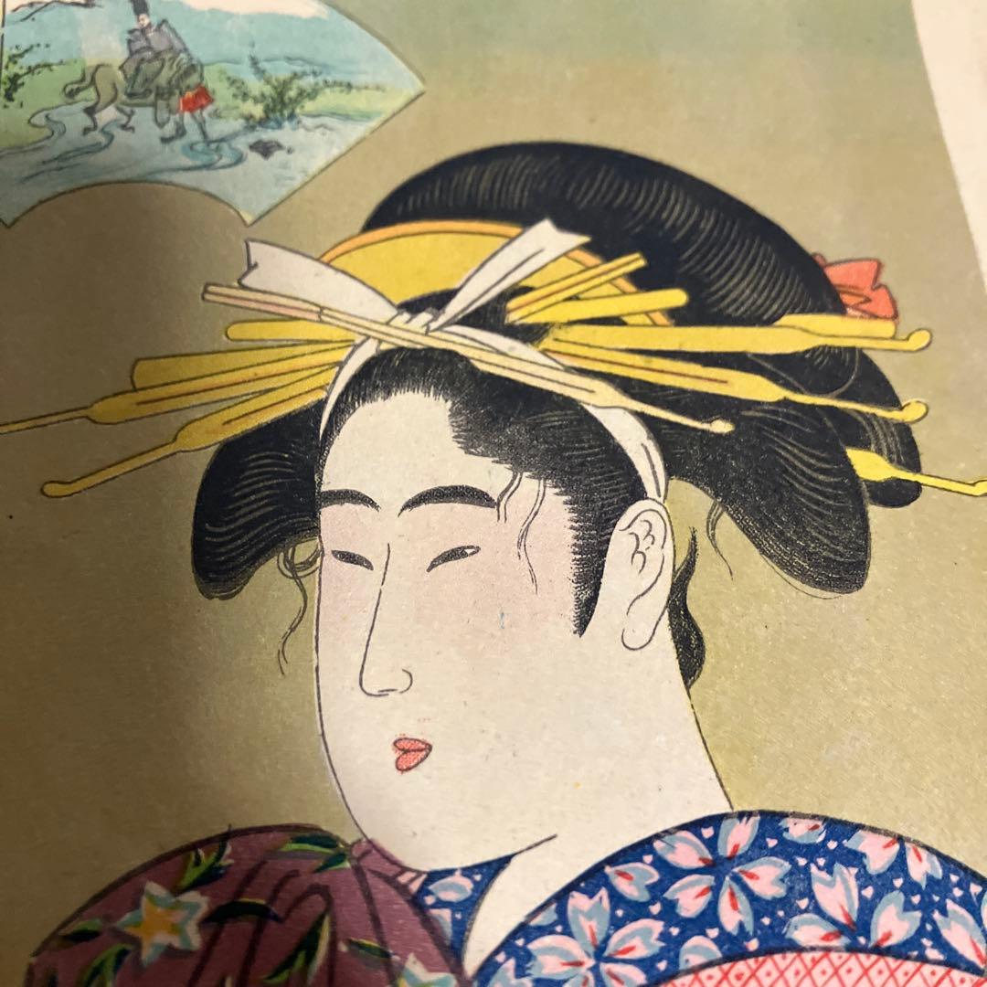 3F 喜多川歌麿 浮世絵 復刻版 3枚セット 美人画 額装・インテリア用